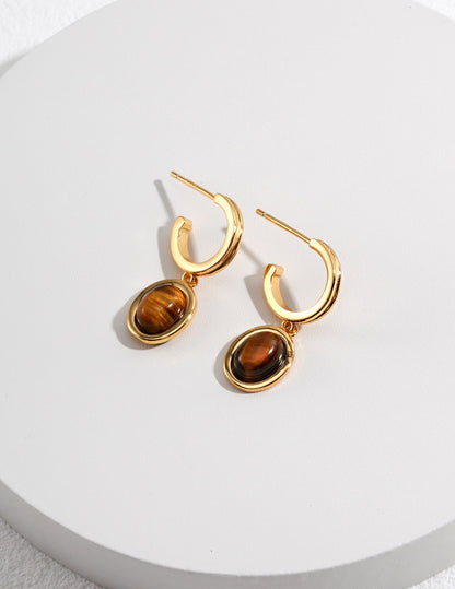 Courage Booster Tiger's Eye Earrings