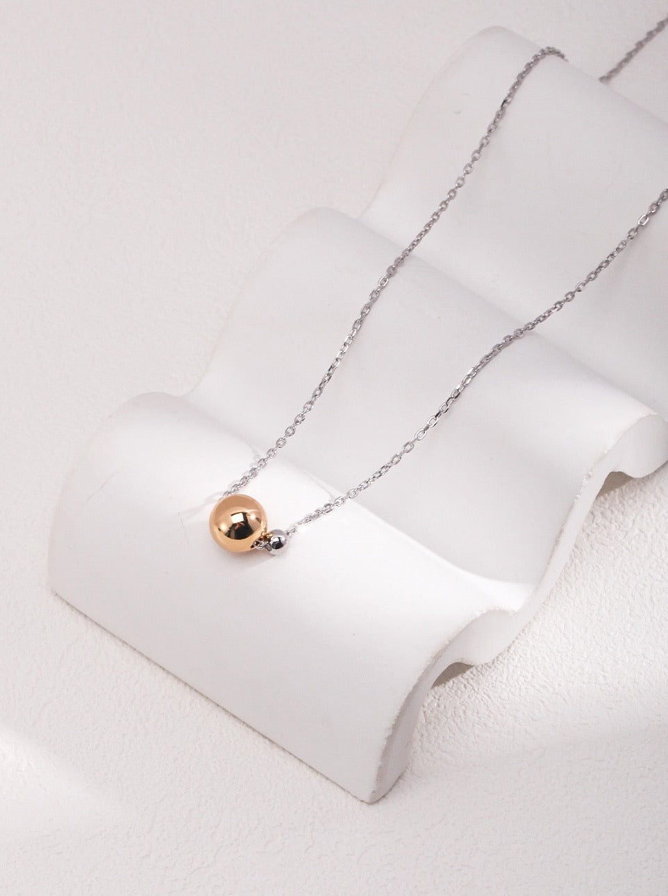 Golden Bean Pendant Necklace