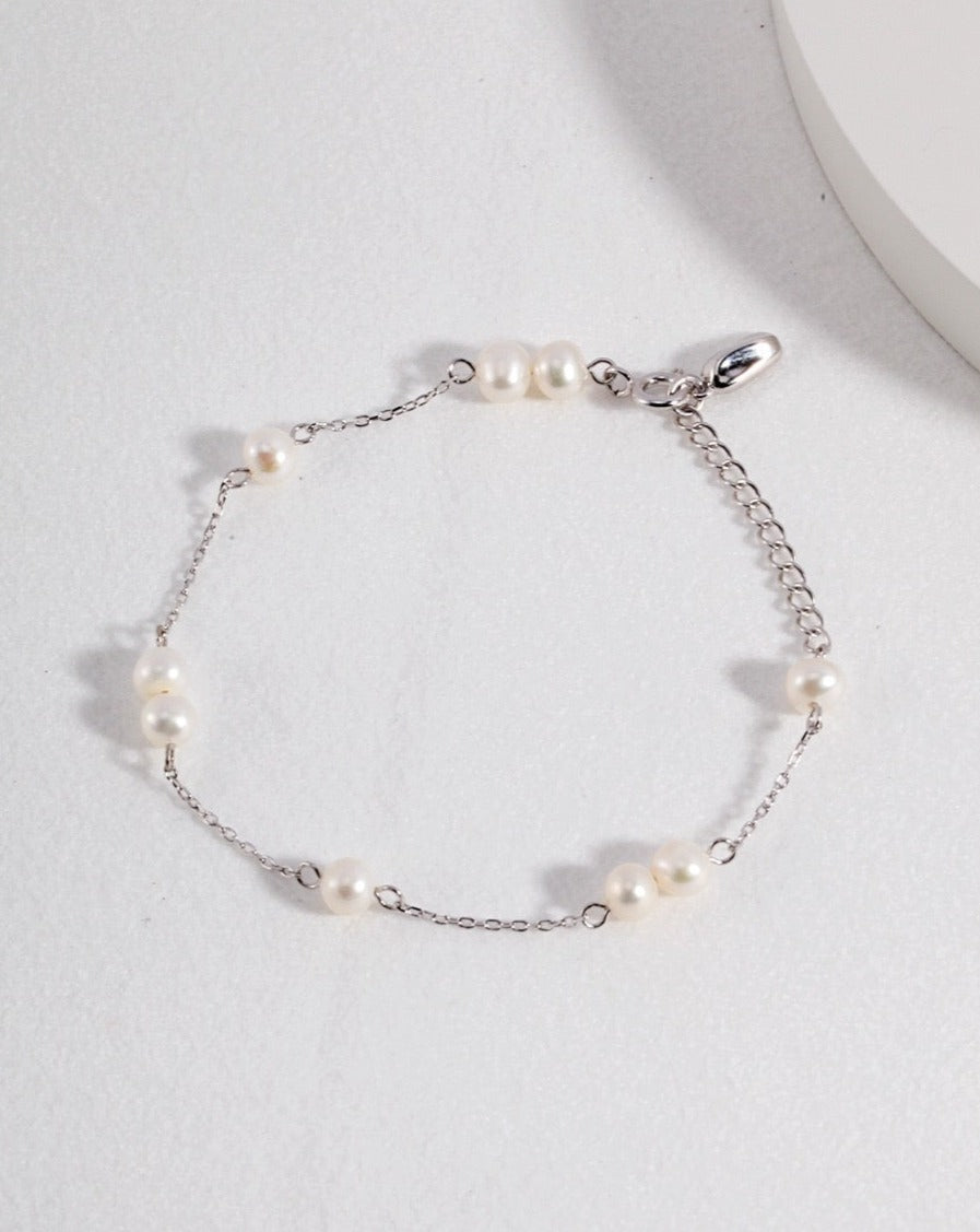 Delicate Silver & Pearl Bracelet