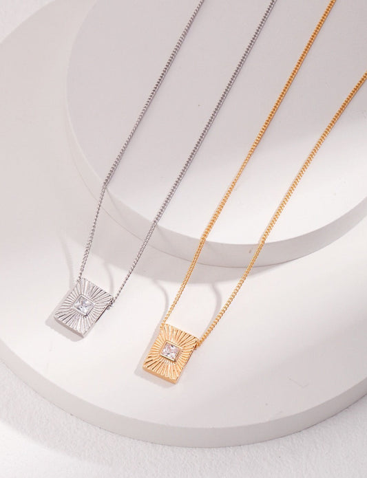 Stylish Square Pendant Necklace