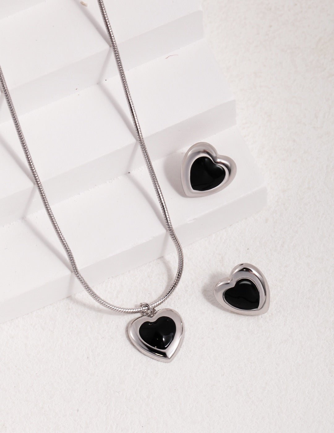 Heartbeat Black Onyx Stud Earrings